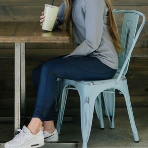 Zyia Distressed Blue Ankle Cinch Hi-Rise. A12